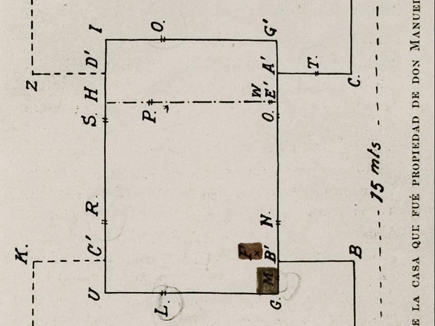 Croquis de la casa propiedad de la familia Conteras, 1913
